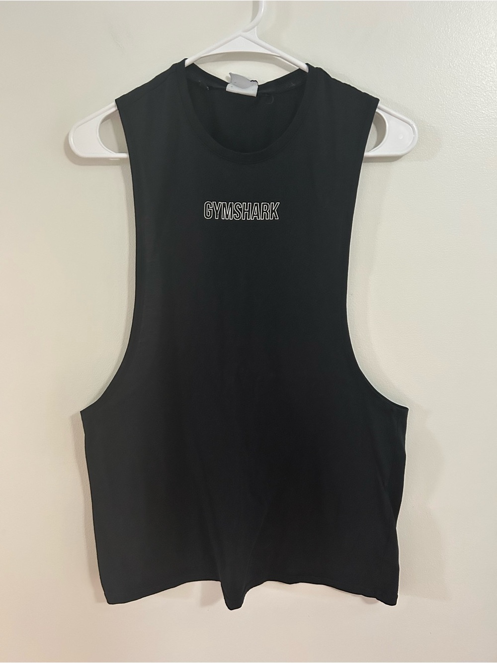 Gymshark Tank Top Men Medium Critical Drop Arm Lifting Workout Training Black